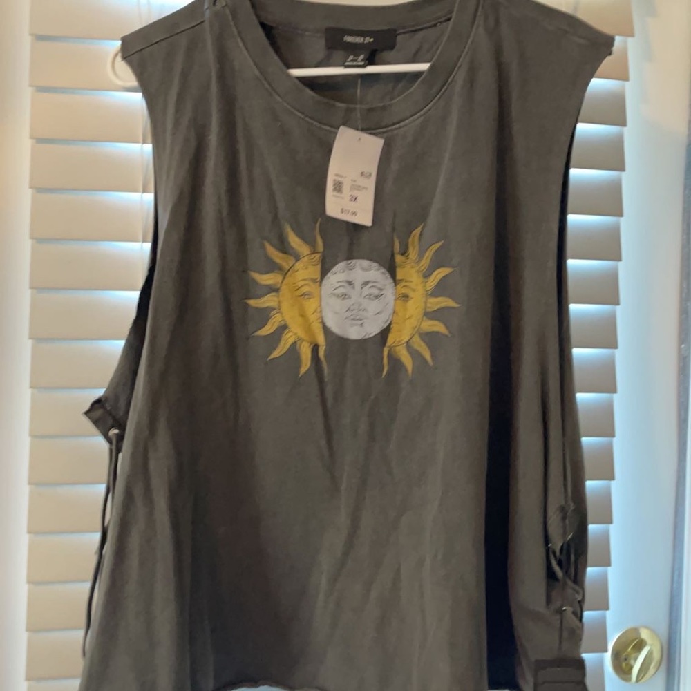 Sun and moon crop top and lace up sides